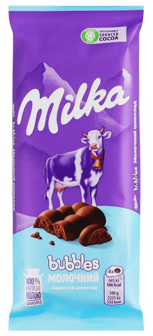 Шоколад Milka Bubbles молочний пористий 80 г